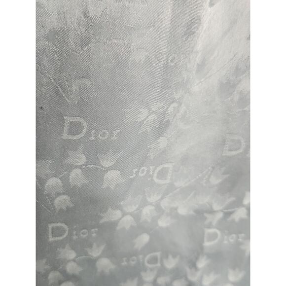 Christian Dior Vtg 80s Dior Oblique Logo Floral Nightgown Baby Blue Lace Trim - Picture 4 of 9